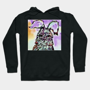 Patterned Fluffy Pastel English Angora Bunny Rabbit Hoodie